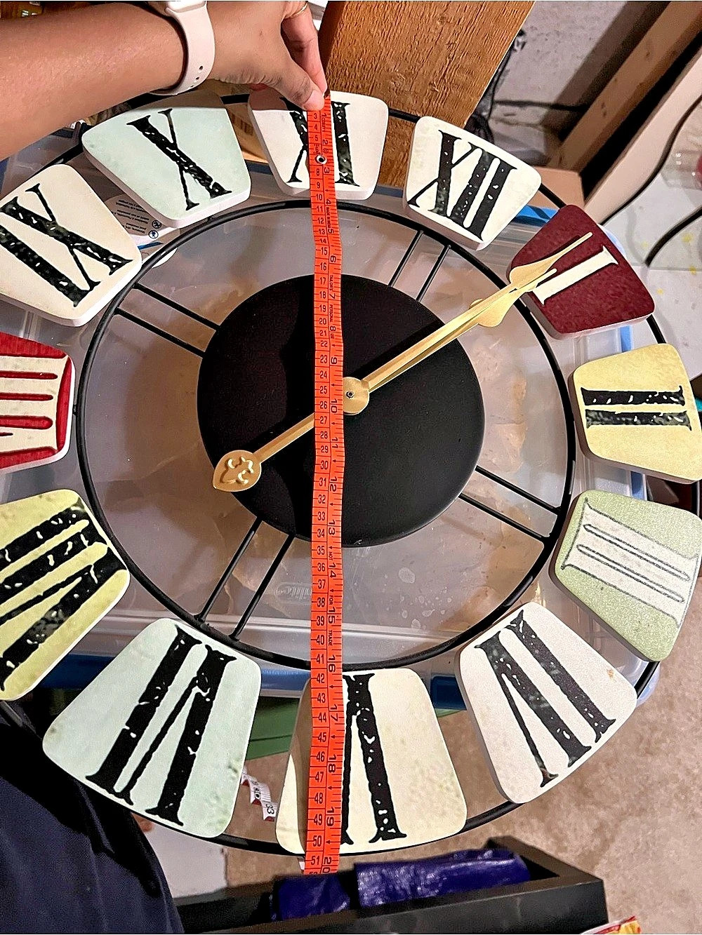 Oversized Roman Numeral Wall Clock Black & White